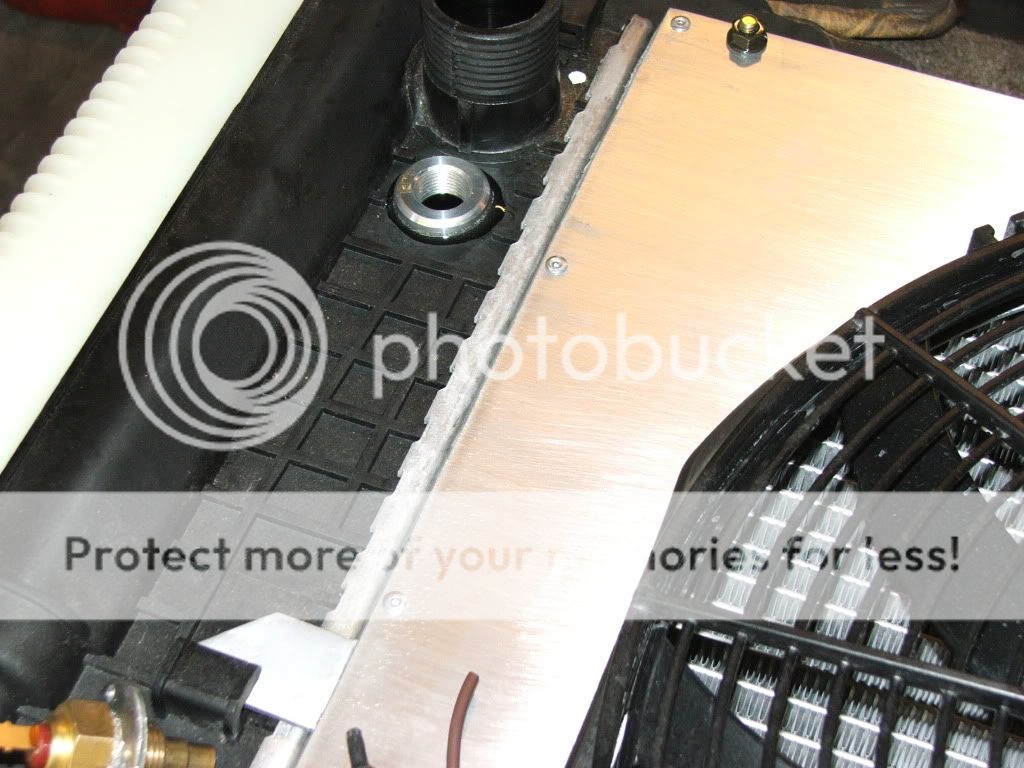 Electric fan install with homemade shroud